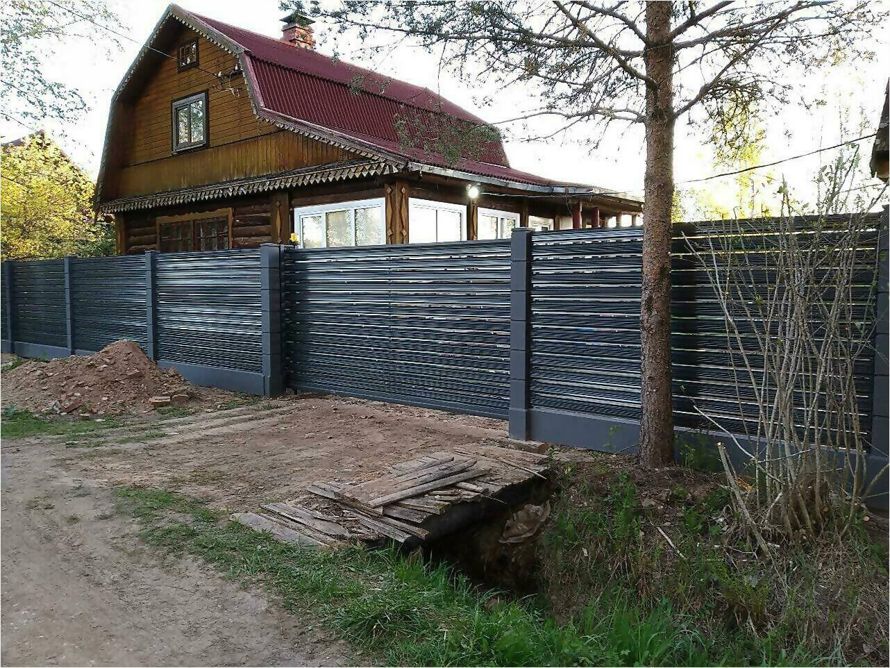 забор-ранчо из штакетника 75м фото4 в Киришах