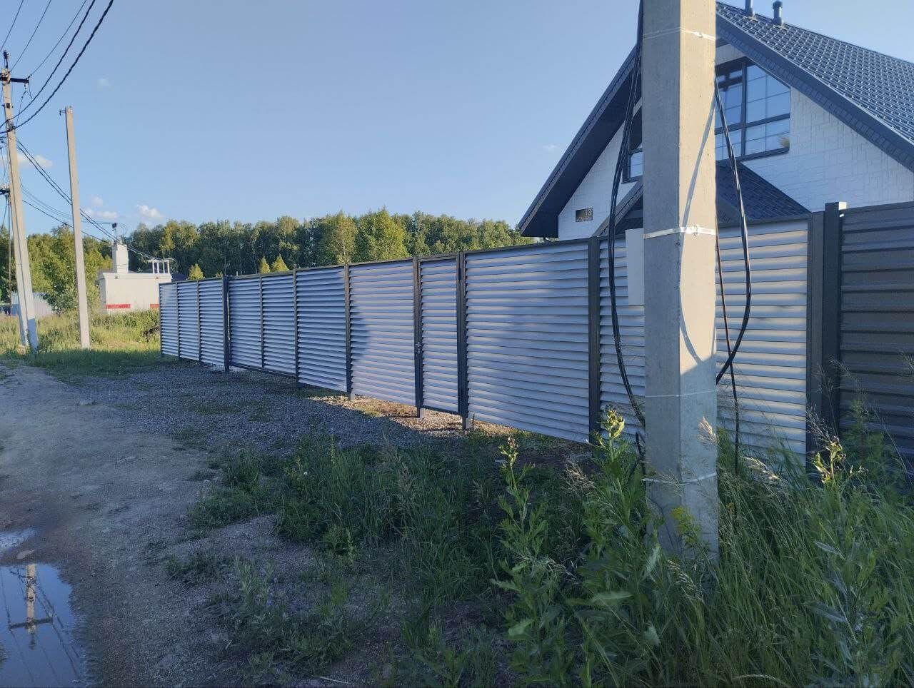 Забор из ламелей еврожалюзи 20м RAL7004 Серый фото 2 в Киришах