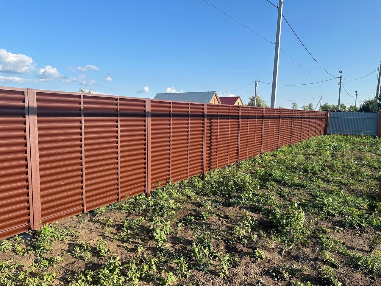 Забор из ламелей Еврожалюзи 53м RAL8017/8017 Шоколад двусторонний МАТТЕ в Киришах